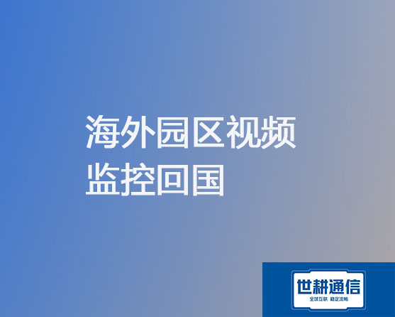 海外园区视频监控回国？？？解决方案//世耕通信全球办公专网