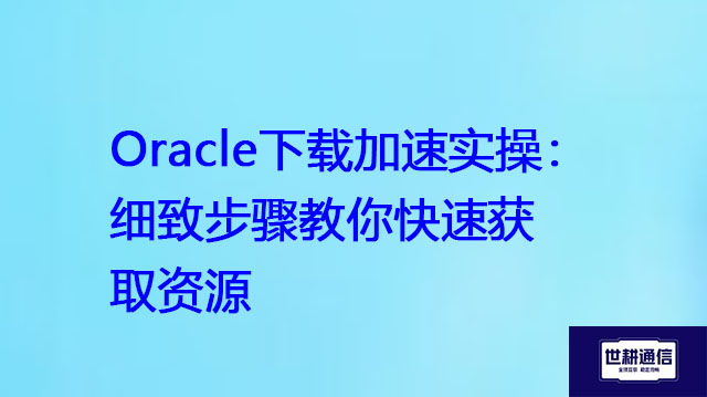 Oracle下载加速实操：细致步骤教你快速获取资源？？？解决方案//世耕通信全球办公专网