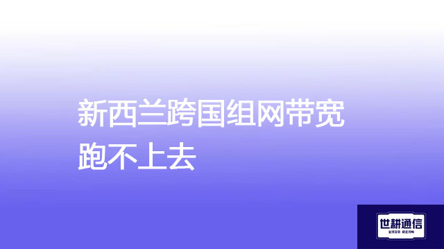 新西兰跨国组网带宽跑不上去???解决方案//世耕通信全球办公专网