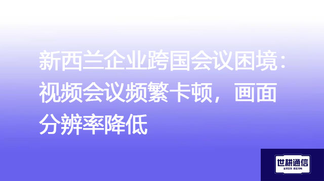 新西兰企业跨国会议困境：​视频会议频繁卡顿，画面分辨率降低？？？解决方案//世耕通信全球办公专网