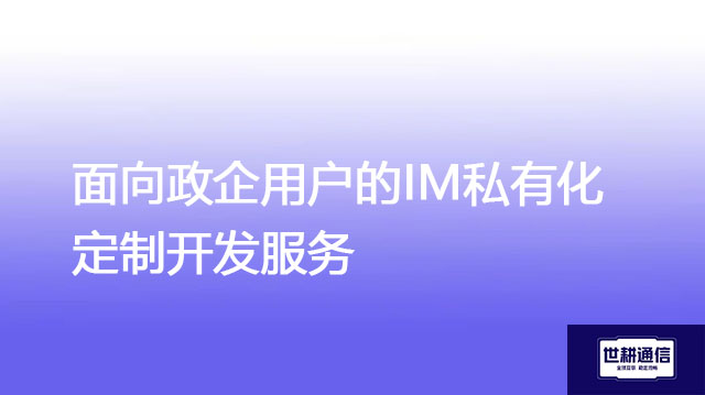 面向政企用户的IM私有化定制开发服务？？？解决方案//世耕通信  即时通讯（IM）私有化部署