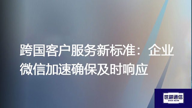 跨国客户服务新标准:企业微信加速确保及时响应???解决方案//世耕通信全球办公专网 跨国客户服务新标准:企业微信加速确保及时响应???解决方案//世耕通信全球办公专网
